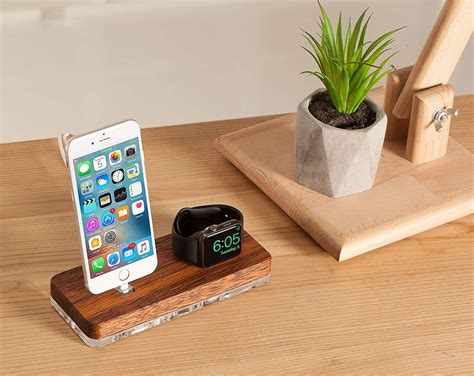 dock docking station wooden stand compatible  apple  series petagadget