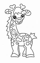 Coloring Pages Baby Animals Printable Animal Kids Giraffe Printables Cute Print Sheets Book Babies Wuppsy Books Giraffes Clip Drawing Library sketch template