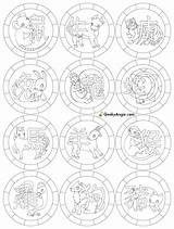 Chinese Zodiac Coloringhome Zodiacs Colouring Printable Outs Library sketch template