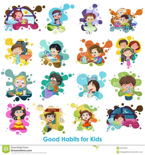 good habits chart stock vector illustration  girl  kids