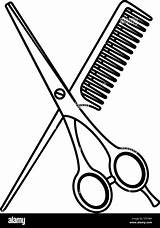 Comb Scissors Vector sketch template