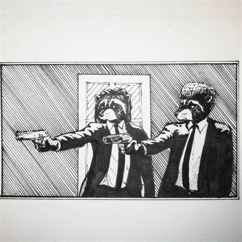 pulp fiction raccoonified by raccoonolicious on deviantart