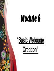 lesson proper module   techpdf module  basic webpage creation general overview