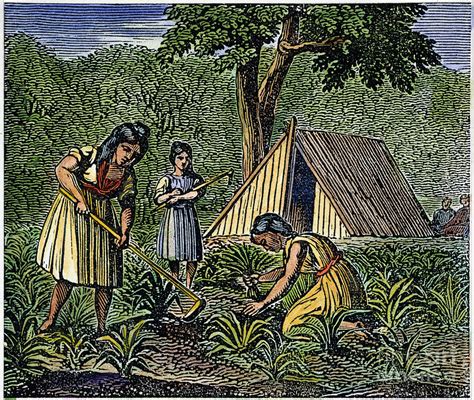 native american women farming 1835 photograph by granger fine art