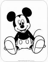 Mickey Coloring Mouse Sitting Pages Down Disneyclips Misc sketch template