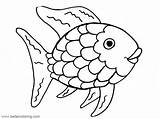 Fish Rainbow Coloring Pages Printable Adults Kids sketch template