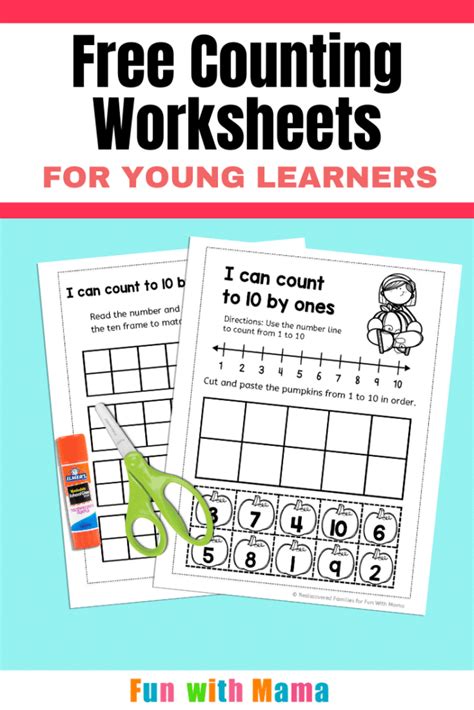 preschool kindergarten numbers counting worksheets printable
