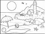 Pages Beach Coloring Color Scene Landscapes Printables Printable Towel Getcolorings Print sketch template