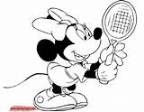 Minnie Coloring Mouse Pages Sports Tennis Disneyclips Playing Funstuff sketch template