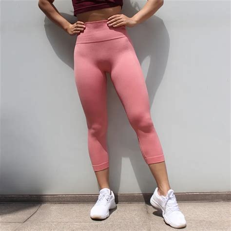 women seamless sexy hip tights fitness leggings high waist gym leggings