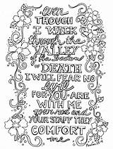 Coloring Psalm Bible Pages 23 Verse Scripture Adult Adults Prayer Printable 23rd Verses Color Psalms Sheets Flowers Doodle Kids Scriptures sketch template