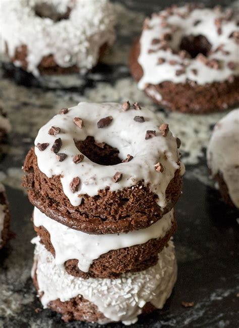 chocolate donuts with cocoa nibs and coconut pdxfoodlove