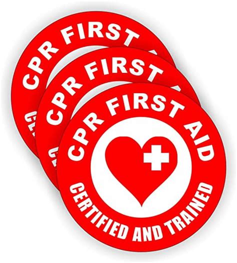 cpr  aid certified trained hard hat sticker helmet decal label lunch tool box size