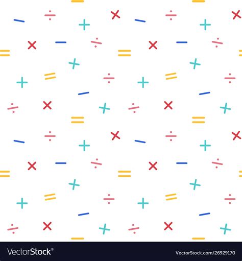 mathematical symbols seamless pattern background vector image
