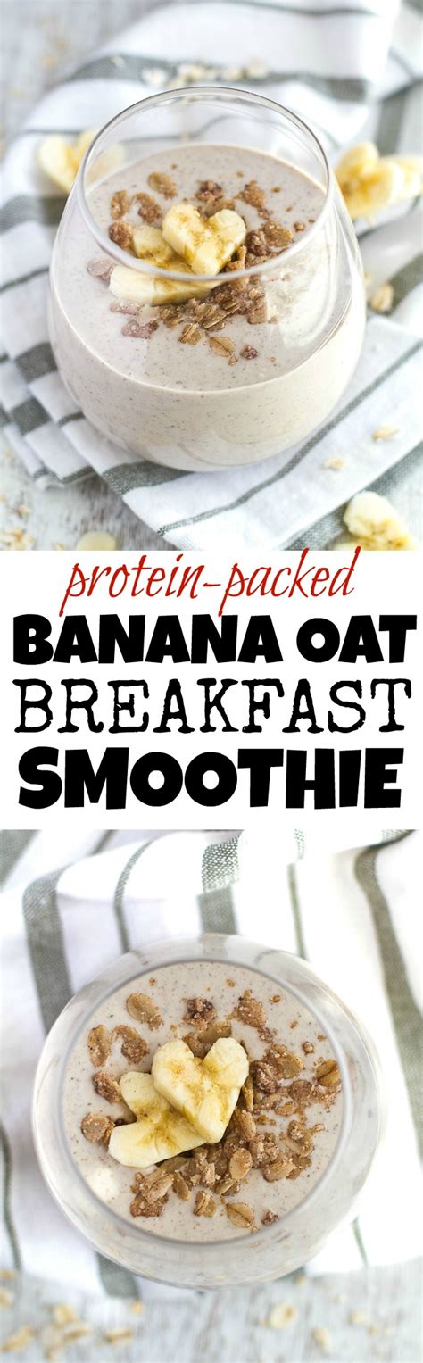 banana oat breakfast smoothie running  spoons