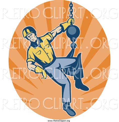 clipart   retro male construction worker logo  hook  patrimonio