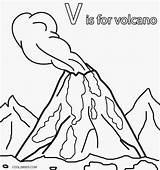 Vulkan Volcano Cool2bkids sketch template