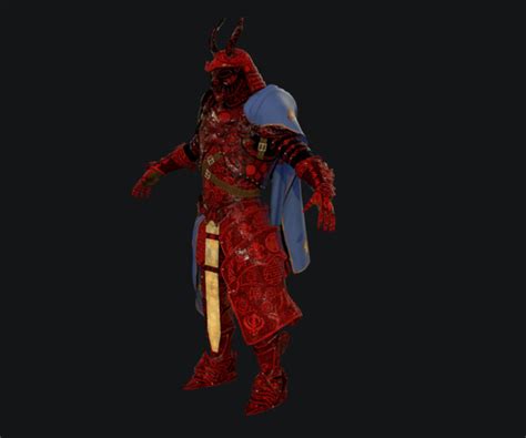 artstation red samurai armor resources