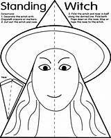Coloring Witch Pages Stand Halloween Cut Printable Masks Lion Wardrobe Crayola Kids Print Colouring Witches Standing Cutouts Template Ages Crafts sketch template