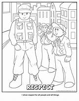 Coloring Scout Cub Pages Respect Printable Scouts Tiger Wolf Boy Core Makingfriends Print Lion Kids Activities Scouting Value Honesty Logo sketch template