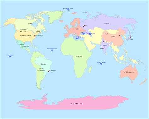 wereldkaart met landen