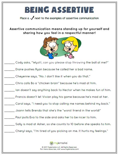 assertiveness worksheets for adults photos