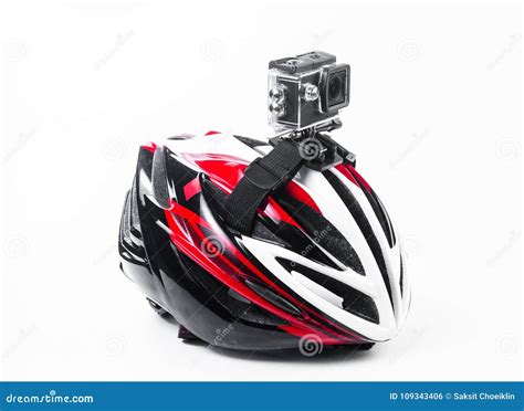 action camera fixed  bike helmet stock photo image  compact helmet