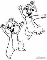 Chip Dale Coloring Pages Disneyclips Cheering sketch template