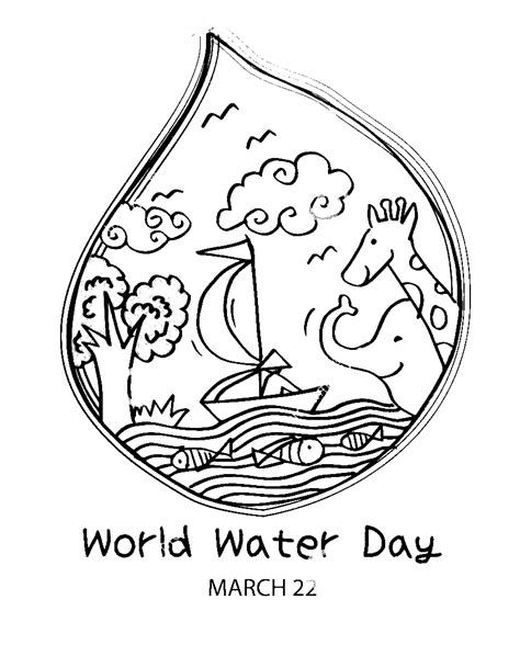 world water day  kids coloring page water day coloring page page