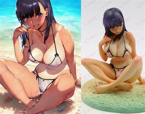 Anime Illustration Sexy Naked Girl Hot Wet Bikini Beach