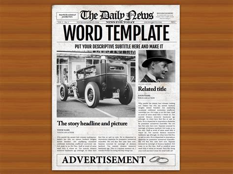 microsoft word newspaper template addictionary