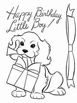 Birthday Coloring Happy Dog Present Drawing Pages Color Print Sister Clipart Fish Printable Size Getdrawings Luna Getcolorings sketch template