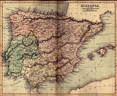 vintage map  ancient spain hispania