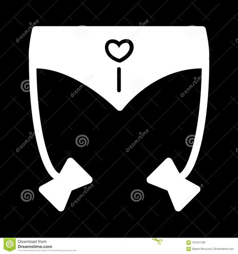 Erotic Lingerie Simple Vector Icon Black And White Illustration Of