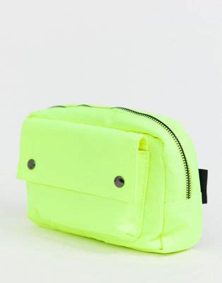 bershka neon bum bag  yellow asos