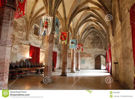 great medieval hall huniards castle stock image image  corvins