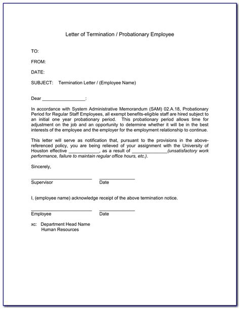 employee probation review form