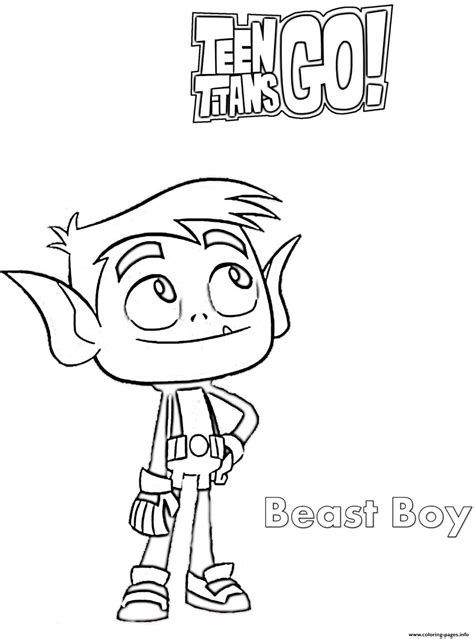 beast boy  teen titans coloring pages