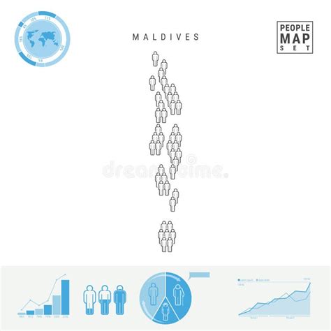 maldives people icon map stylized vector silhouette  maldives population growth  aging