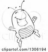 Flea Cartoon Jumping Excitement Character Happy Clipart Vector Illustration sketch template