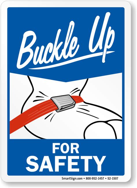 buckle up for safety aluminum sign