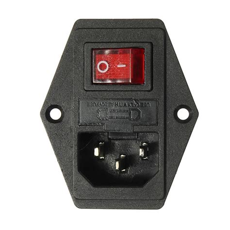 220v 110v 5a power outlet socket with switch and 6a fuse for 3d printer