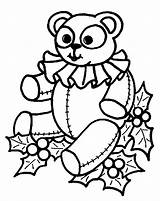 Christmas Coloring Pages Printable Kids Book Bear Cliparts Clipart Coloringpages Teddy Stocking Holiday Online Library Clip Comments sketch template
