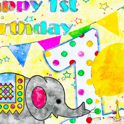 elephant st birthday card fun colourful paradis terrestre