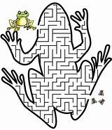 Kids Fun Maze Puzzles Frog Puzzels sketch template