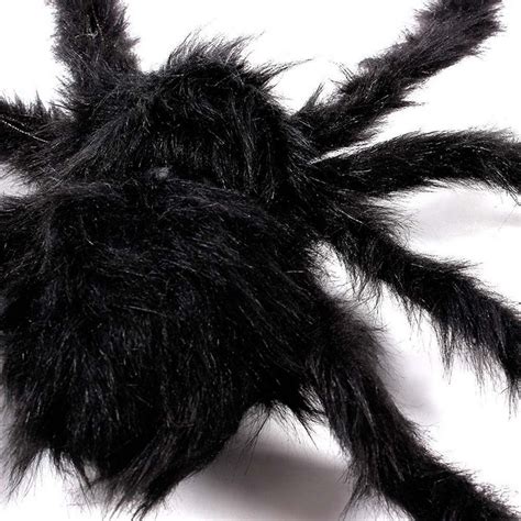 Halloween Black Plush Giant Spider Realistic Hairy Spider Haunted House