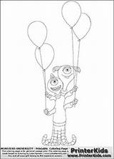 University Monsters Monster Coloring Terry Terri Pages Perry Birthday Kids Color Party Inc sketch template