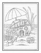 Coloring Pages Fairy House Printable Ausmalbilder Seashell Instant Beach Adult Choose Board Houses Color sketch template