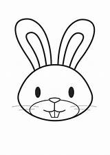 Rabbit Head Coloring Pages Printable Large sketch template