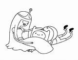 Adventure Time Coloring Pages Finn Princess Kids sketch template